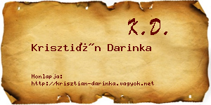 Krisztián Darinka névjegykártya
